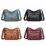 Women's Faux Leather Crossbody Bag - Multi-Pocket Shoulder - Image 9