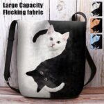 Yin Yang Cat Design Crossbody Bag - Artistic Black and White Cat