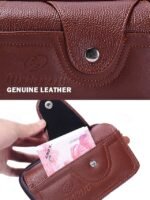 Men's Leather Belt Bag Wallet – Genuine Leather, Black - Image 8