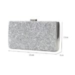 Women's Silver Glitter Clutch, Elegant Evening Bag with - Image 3