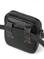 Men's genuine leather messenger bag with zipper pocket, - Image 7