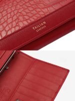 Women's Crocodile Pattern Faux Leather Long Wallet with - Image 8