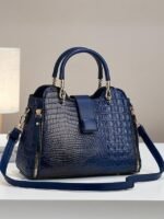 Women's Croc-Embossed Top-Handle Satchel – Structured - Image 10