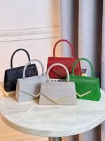 Women's Glitter Evening Clutch Bag with Chain Strap – - Image 2