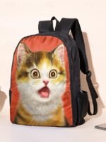 Kids cute cat theme three-piece backpack set, Including - Image 3