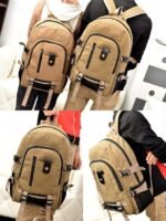 Men's Large Capacity Canvas Backpack – Vintage Style - Image 4