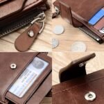 Men's Vintage Faux Leather Wallet - Bifold with Zipper, - Image 6