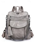 Women's Faux Leather Convertible Backpack Purse – Vintage - Image 16