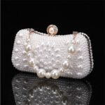 Elegant Pearl Clutch Bag – Luxury White Beaded Evening Purse