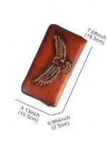 Women's Genuine Leather Long Wallet with Carved Eagle - Image 10
