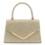 Women's Glitter Evening Clutch Bag with Chain Strap –