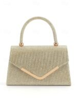 Women's Glitter Evening Clutch Bag with Chain Strap –