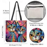 Women's Colorful Cat Art Tote Bag - Vibrant and Stylish - Image 8