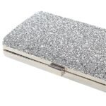 Women's Silver Glitter Clutch, Elegant Evening Bag with - Image 6