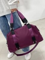 Women's Fashion Pink Nylon Duffel Bag - Multifunctional - Image 12