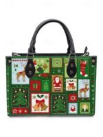 Women's Christmas Tote Bag - Faux Leather, Santa and - Image 19