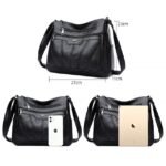 Women's Black Brown Crossbody Bag with Multiple Zippered - Image 5