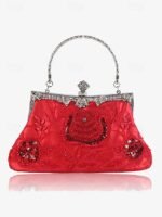 Women's Vintage Green Velvet Handbag with Beaded Floral - Image 11