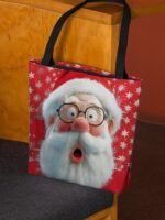 Women's Christmas Tote Bag – Santa Claus Design with - Image 4