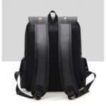 Men's Vintage Faux Leather Backpack with Buckle Straps, - Image 7
