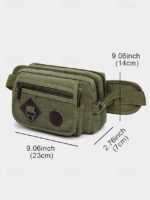 Men's Durable Canvas Crossbody Bag with Multiple Pockets - Image 8
