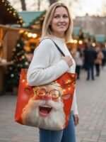 Women's Christmas Tote Bag – Santa Claus Design with - Image 7