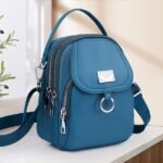 Women's Black Nylon Crossbody Bag with Silver Hardware and - Image 10