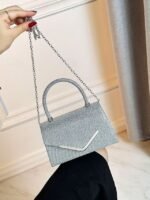 Women's Glitter Evening Clutch Bag with Chain Strap – - Image 6