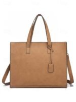 Men's Large Faux Leather Tote Bag – Stylish Business - Image 18