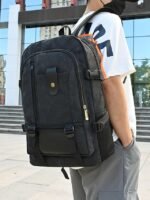 Men's Large Capacity Canvas Backpack – Vintage Style - Image 3