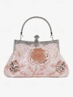 Women's Vintage Green Velvet Handbag with Beaded Floral - Image 10