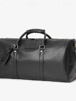 Men's Versatile Leather Weekender Bag with Integrated Shoe - Image 9