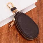 Faux Leather Zipper Key Case – Compact Key Organizer with - Image 9