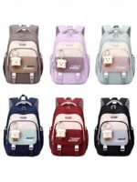 Teen Large Capacity Waterproof Backpack with Cute Toast Pendant - Image 12