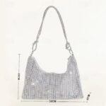 Women's Silver Rhinestone Shoulder Bag – Sparkly Hobo - Image 5