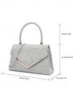 Women's Glitter Evening Clutch Bag with Chain Strap – - Image 9