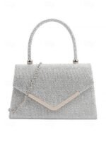 Women's Glitter Evening Clutch Bag with Chain Strap – - Image 7