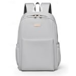 Unisex White Waterproof Laptop Backpack with Padded Compartment, - Image 10
